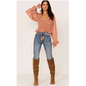 Free People Megan Crochet Top, Size M